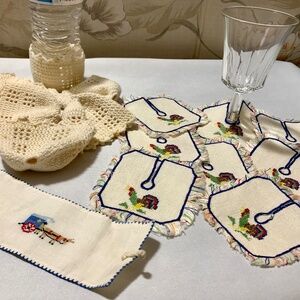 Big Lot of Nineteen (19) Assorted Vintage Hand Made Coasters and Cozies
